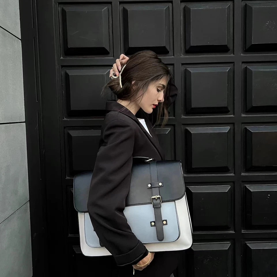 Bolso para Laptop para Mujer Cuero Vegano Mensajero Cartera Moda Maletín Mochila... Foto 2 de 4