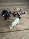 Vintage Elephant Figurines Lot of 3 Beaded Mosaic India, Ceramic Plastic GEMS — photo 2
