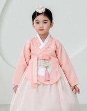 ARIRANG Korean Traditional Hanbok Princess Light Pink Dress Girls Baby Kids SET