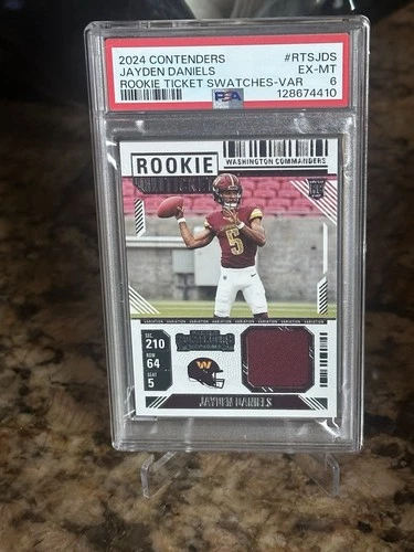 2024 Panini Contenders Rookie Ticket Swatches Jayden Daniels #RTSJDS PSA 6
