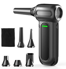 Compressed Air Duster,150000RPM Mini Rechargeable Electric Air Blower with Br...