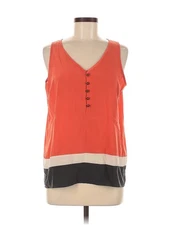 Olive and Oak Women Orange Sleeveless Blouse M