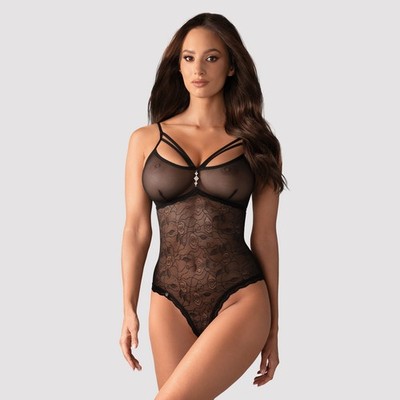 Sexy Obsessive 818-ted-1 Horse Open Lace Bodysuit Black