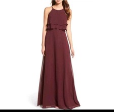 Jenny Yoo Charlie Ruffle Bodice Sleeveless Tiered Chiffon Maxi Dress