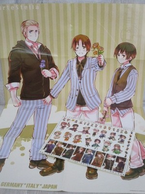 HETALIA Axis Powers ARTE STELLA Art Works w/Poster Sticker Fan