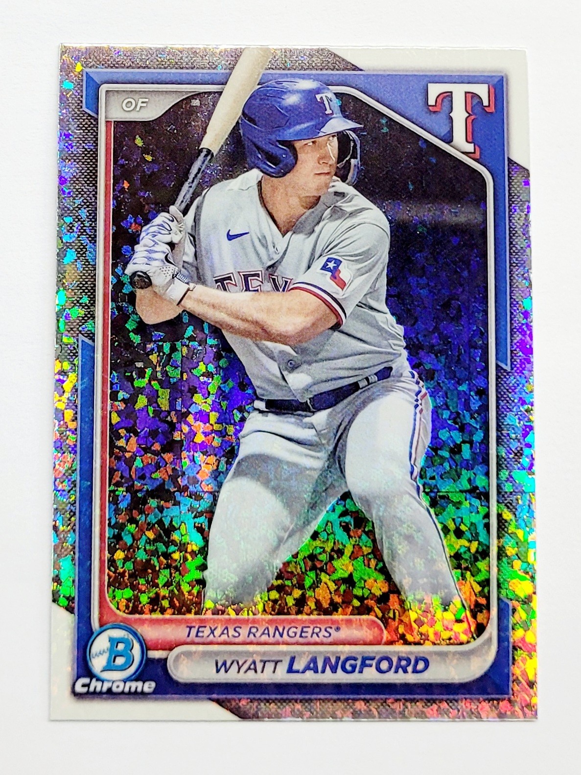 2024 Bowman Chrome Prospects Wyatt Langford RC Mini-Diamond Refractor #BCP-64