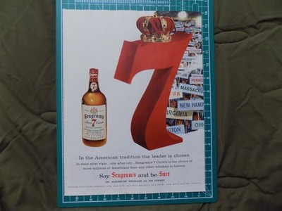 1956 PRINT AD  SEAGRAMS 7 STATE AFTER STATE NUMBER ONE