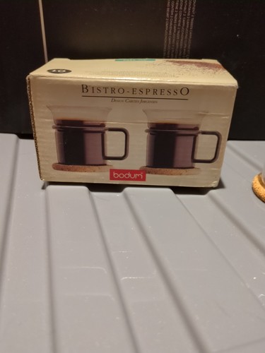 Vintage Bodum Set Of 2 Glass Bistro Espresso Coffee Cups/Glasses - Picture 2 of 6