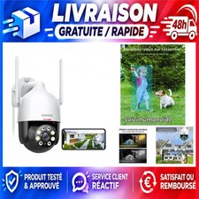 DEKCO Caméra Surveillance WiFi Extérieure 2K PTZ 360° Vision Nocturne IP66