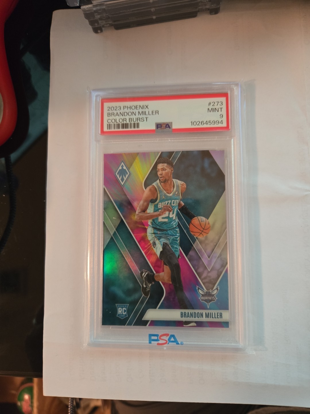 2023 PANINI PHOENIX COLOR BURST #273 BRANDON MILLER RC *PSA 9* RARE