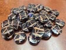 50 PCS PURPLE ROUND GLASS GLASS BEADING BEADS 3/4"