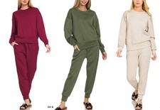 Women's Pullover Sweatshirt Joggers Tracksuit Set