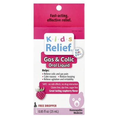 Kids Relief , Gas & Colic Oral Liquid, For Kids 0-9 Yrs, Raspberry, 0.85 fl oz