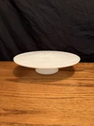 Vintage Old Anchor Hocking White Milk Glass Pedestal Cake Stand
