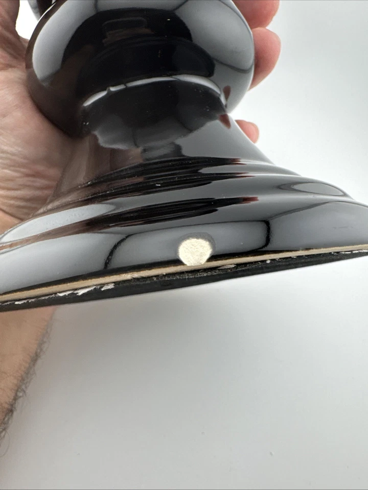 Suporte de vela Gold Canyon preto cerâmica alto 9 1/4" X 5 1/4" novo na caixa - Imagem 3 de 4