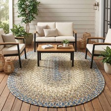 Handmade Braided Rug for Farmhouse Indoor / Outdoor - Country - Made in the USA