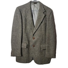 VTG Harris Tweed Handwoven Brown 100 Pure Scottish Wool Blazer Work Party Money