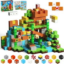 New 100PCS Magnetic Blocks World Set, STEM Kids Toys, Montessori Building