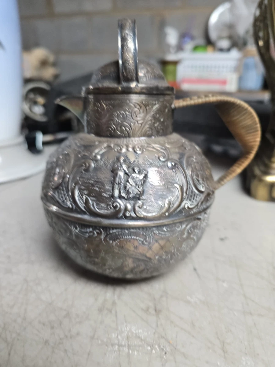 Webster Repousse Antique US Silver-Plated Teapots, Coffee Pots