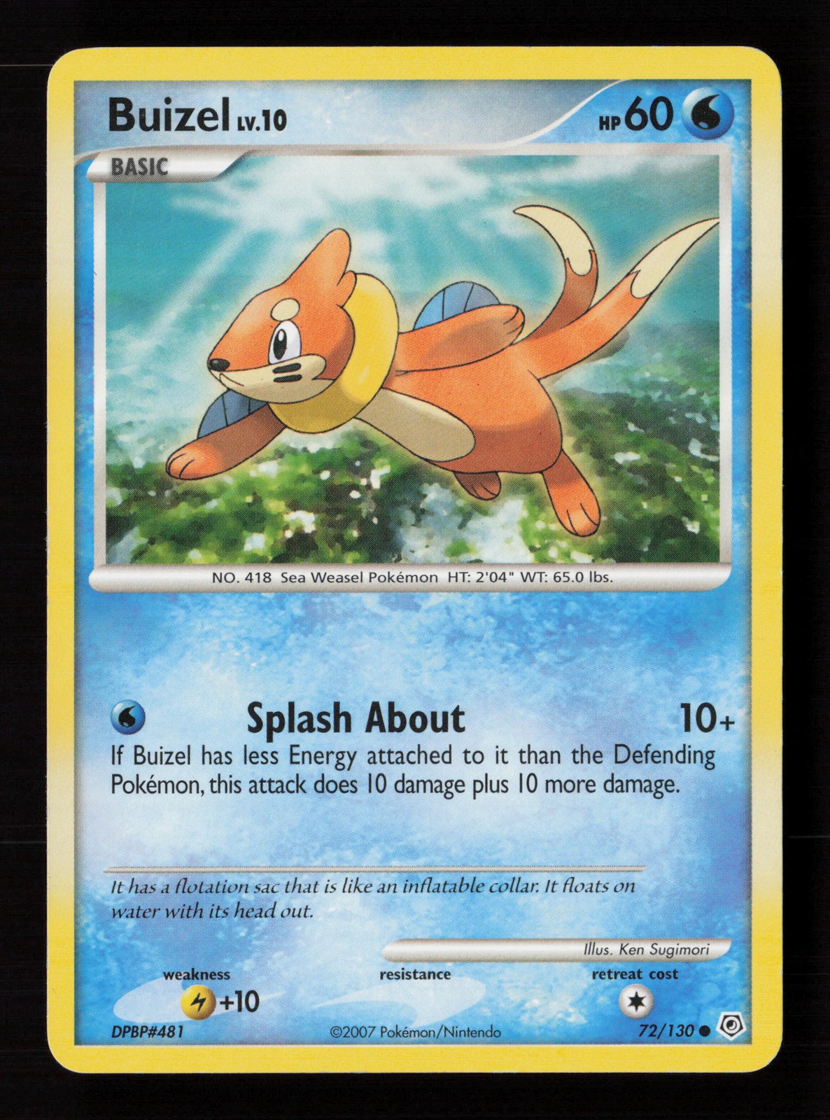 Buizel 72/130 Diamond & Pearl Pokemon Card -B10