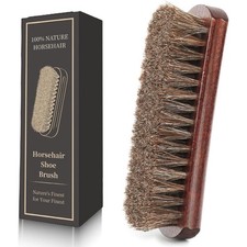 100 7in Horsehair Shoe Brush Horse Hair Brush for Leather Boots Cleaning