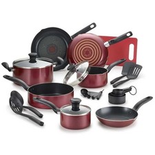 T-fal 17pc Simply Cook "Prep N Cook" Cookware Set Red: Nonstick Pan