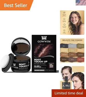 Cruelty-Free Dark Brown Hair Root Touch-Up Powder for Instant Gray Coverage