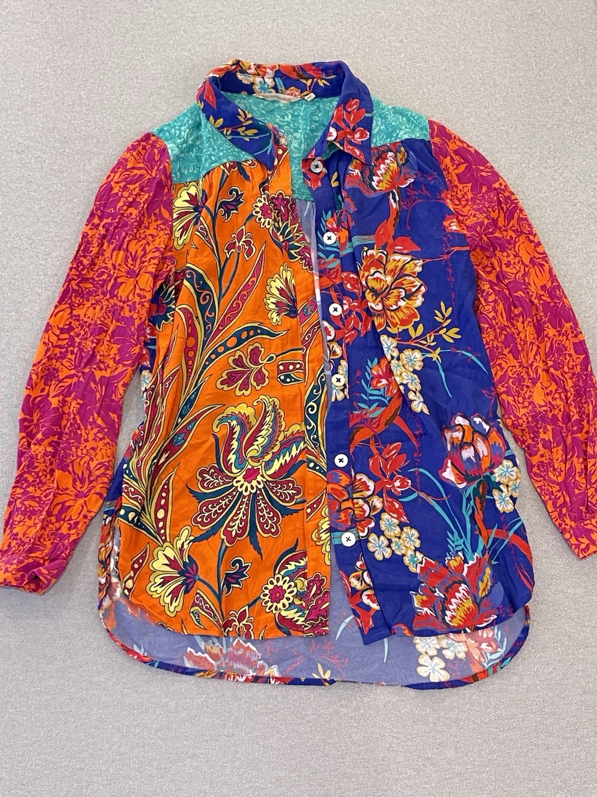 Soft Surroundings Patchwork Floral Button Down | … - image 1