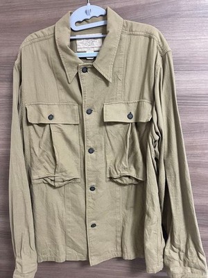 RRL Dobe Graphic Overshirt Beige Vintage Look Size L