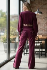 Vtg Y2K Juicy Courure Velour Pink Snap Pocket Pant  Tracksuit Set S/M