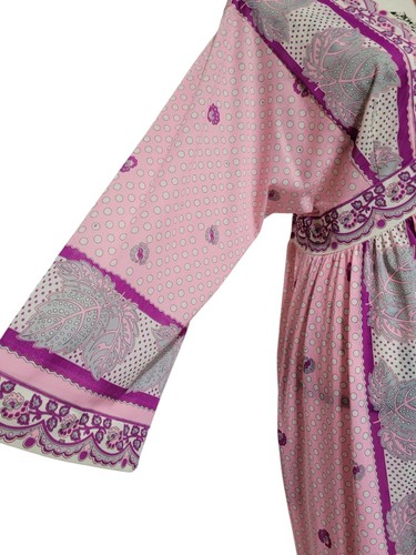 Vintage Emilio Pucci Formfit Rogers Pink Sheer Long Robe S Small - Picture 5 of 10