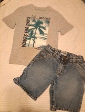 Boys Sz 5 Short Set Childrens Place Jean Shorts Garanimals Gray Summ T-Shirt