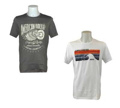Herren T-Shirt bedruckt Basic BIO Baumwolle Kurzarm Shirt Rundhals Organic 
