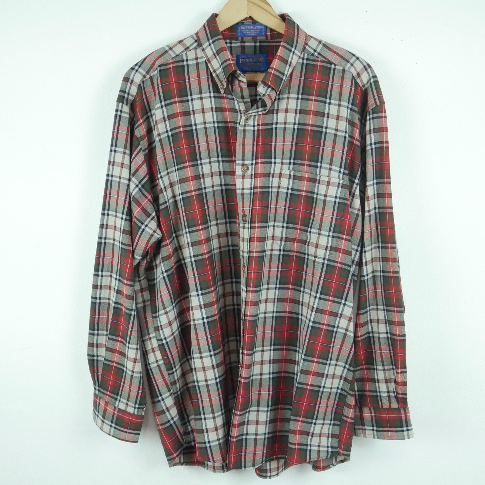 Pendleton Large Button Down Shirt Wool Plaid Heri… - image 1