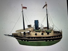 AN ORIGINAL HANDMADE  VINTAGE TINPLATE MODEL OF THE STEAM YACHT &lsquo;JOLANDA&rsquo;