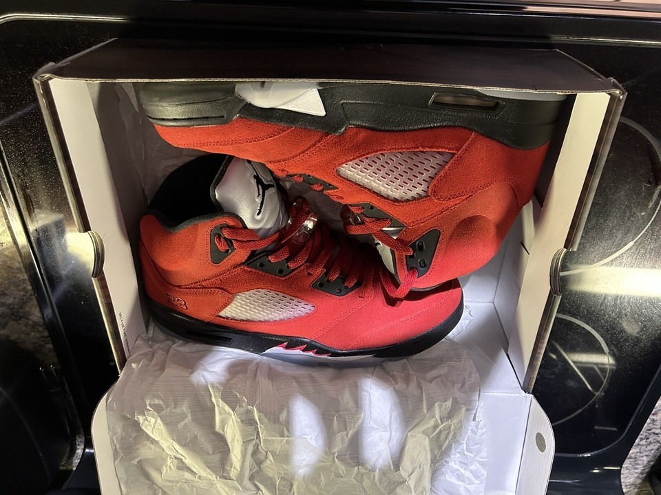 Air Jordan 5 Retro Raging Bull Red Suede Sneakers Size 11.5 | eBay
