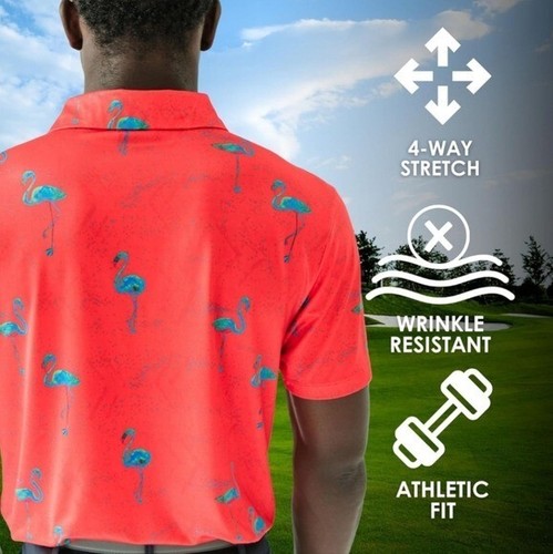 Yatta Golf Just Beachy Polo Shirt Mens Large Flamingo Multicolor Large New - Bild 5 von 16
