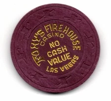 Foxy's Firehouse Tournament No Cash Value Casino Chip Las Vegas NV TCR# V6558