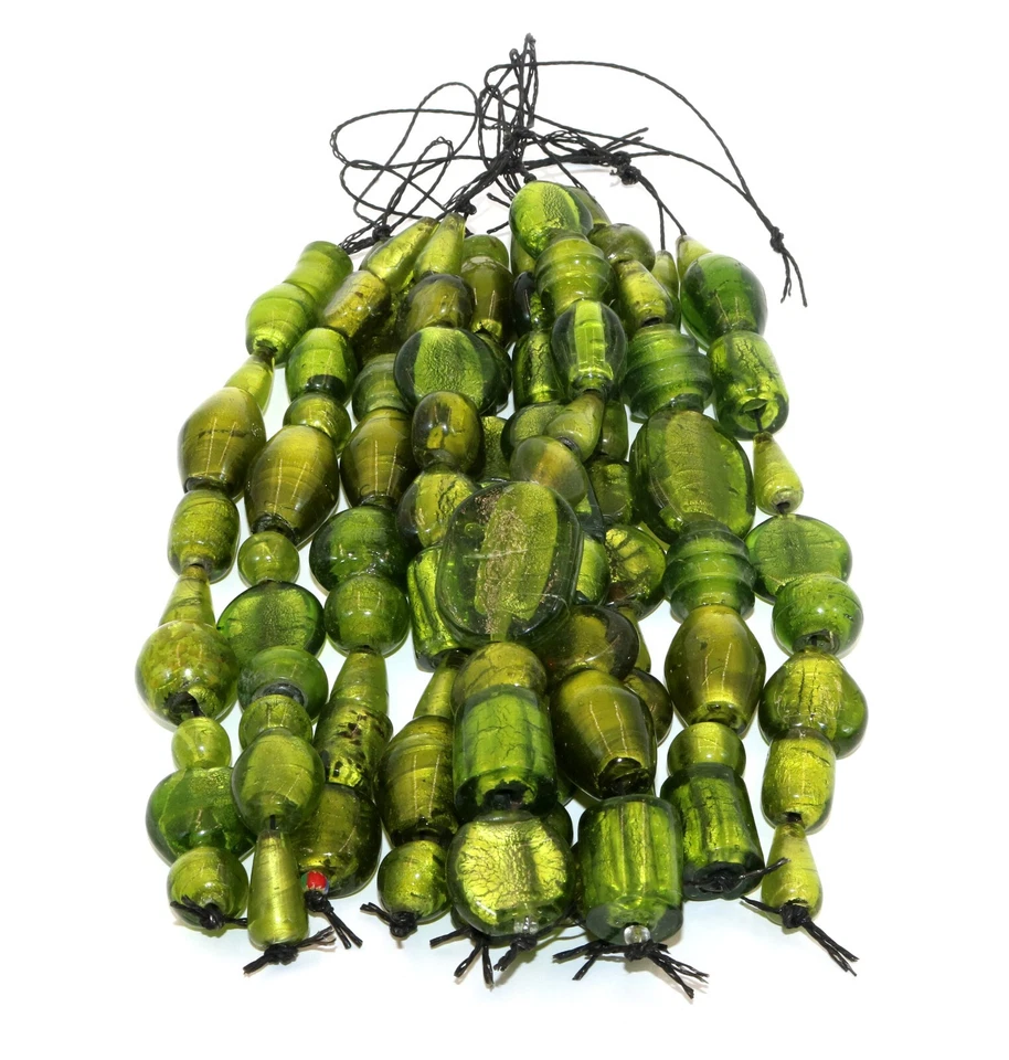 Cuentas grandes de vidrio laminado plateado de 5 hilos estilo mixto y colores múltiples formas Foto 2 de 2