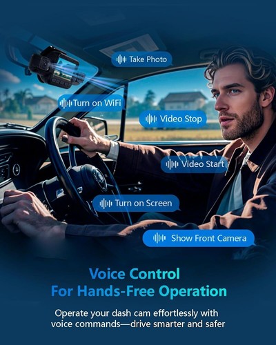 HUPEJOS 360° 4K Dash Cam, 4 Channel Camera 3K Front +1080P*3 Left Right Rear, - Picture 6 of 9