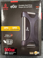 Iomega eGo Portable Tough Hard Drive 500GB 35314 Black-Belt Brand-New