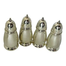 Four (4) Antique M. Fred Hirsch Sterling Silver Salt & Pepper Shakers