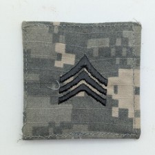 Sargento del Ejército de los Estados Unidos SGT E5 Camuflaje Uniforme Rango Pestaña Parche Gancho y Lazo - 2" Cuadrado
