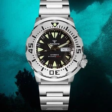 Monster 20ATM Diving AR Sapphire Men Watch Japan NH36 Automatic Black Watches