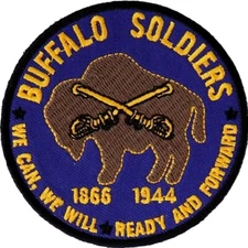 Buffalo Soldiers 1866- 1944  3" X 3" Round New Embroidered Sew on Patch 