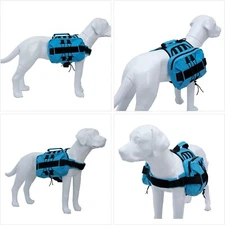 LOVELONGLONG Large Dog Backpack Adjustable Tactical Saddle Bag Sky Blue
