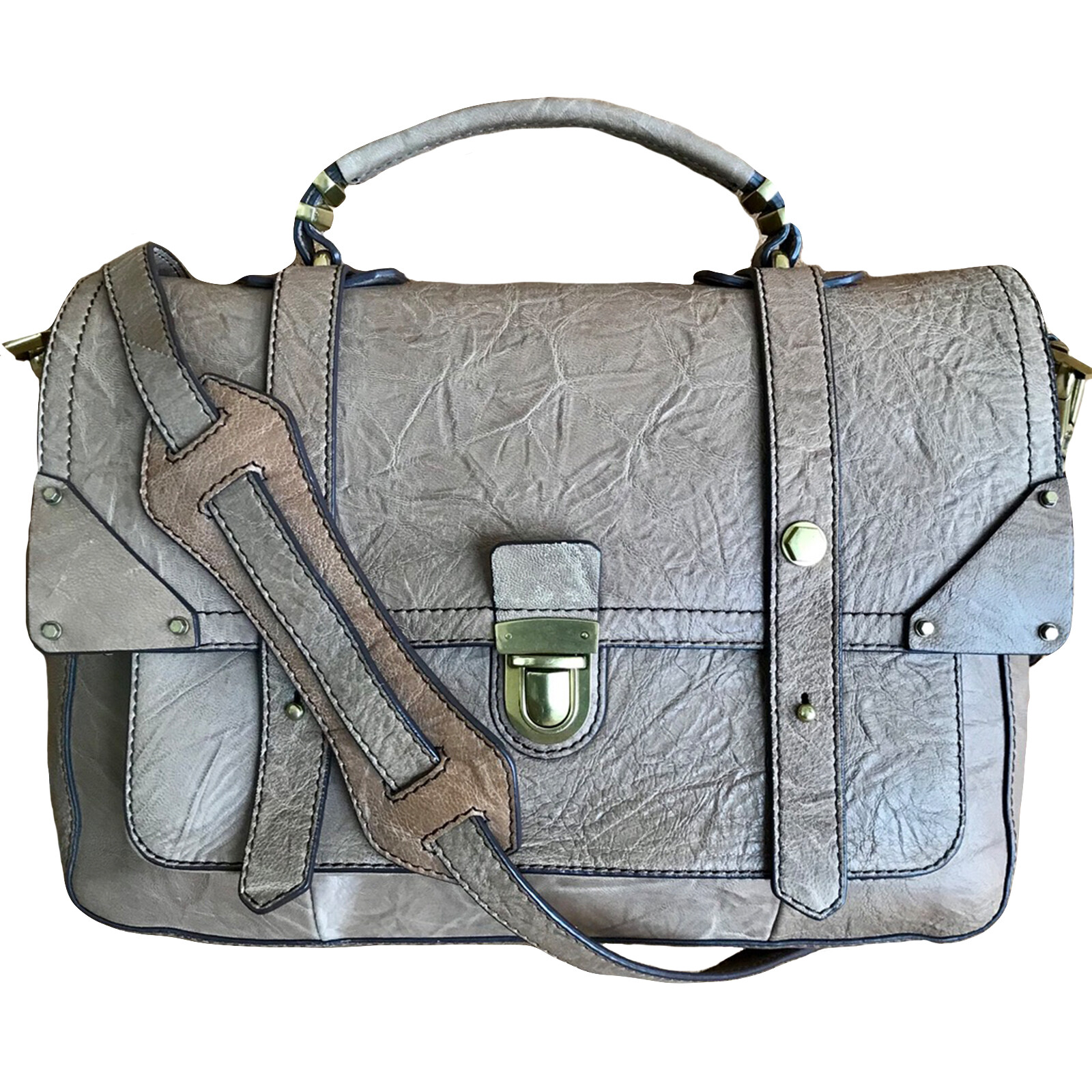 ORYANY Light Brown Large Structured Texture Leath… - image 1