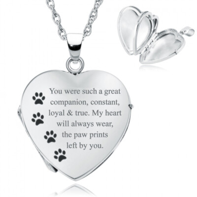 paw print locket necklace