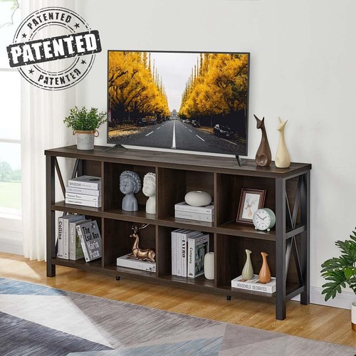 8 Cube Storage Organizer Bookshelf Rustic Wood Cubby Bookcase Industrial Shelf - Picture 3 of 10