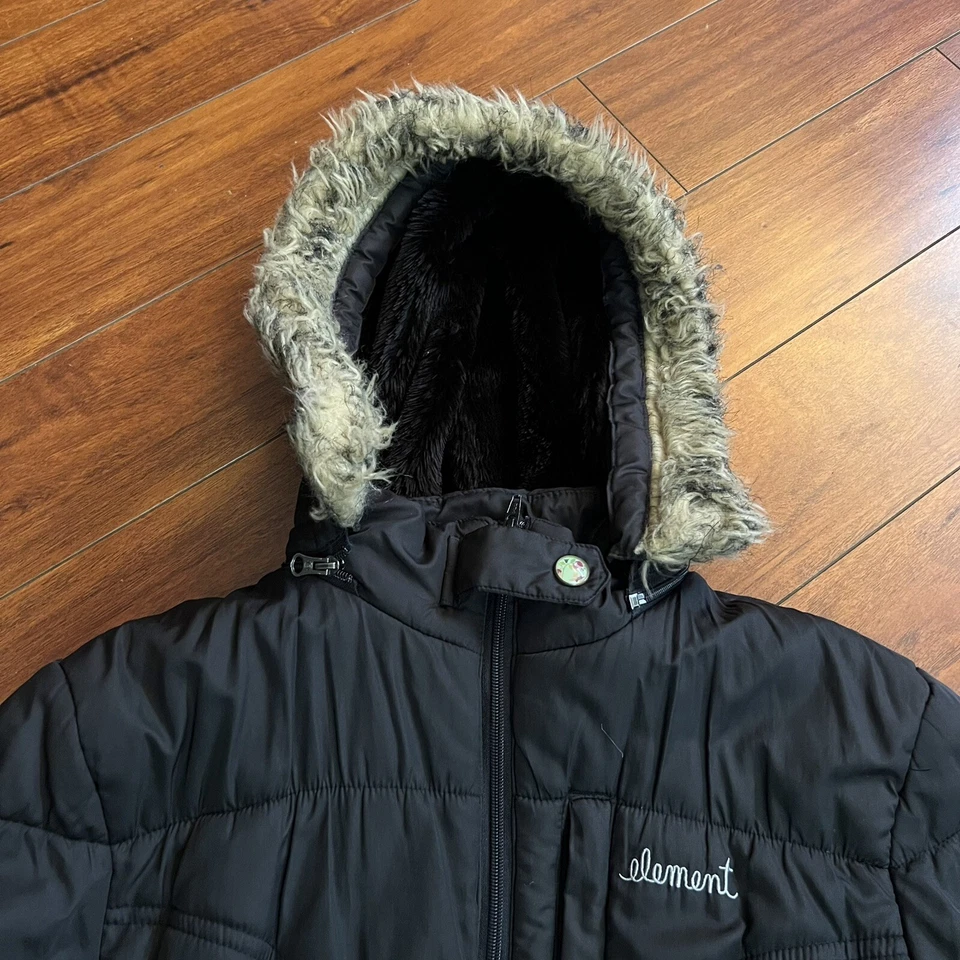 Jaqueta de inverno Element Skateboards com forro removível de capuz de pele sintética feminina G - Imagem 4 de 4